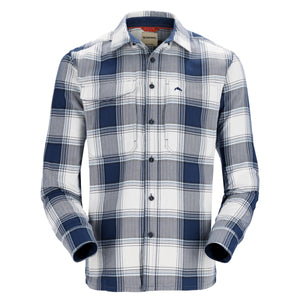 Simms Guide Flannel Navy/White Dimensional Buffalo - Mossy Creek Fly Fishing