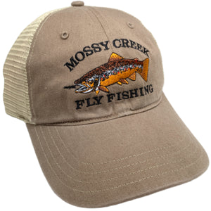 Mossy Creek Logo Unstructured Trucker Driftwood - Mossy Creek Fly Fishing